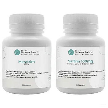 Meratrim 400mg 60 Cápsulas + Saffrin 100mg 60 Cápsulas : 2 Produtos para Emagrecer com Saúde