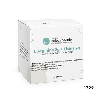 L Arginina 2 Gramas + Lisina 2 Gramas : Aumenta a explosão de força
