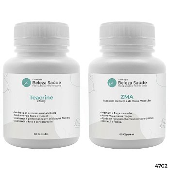 Teacrine 220mg 60 Cápsulas + Zma 60 Cápsulas : 2 Suplementos para Bombar