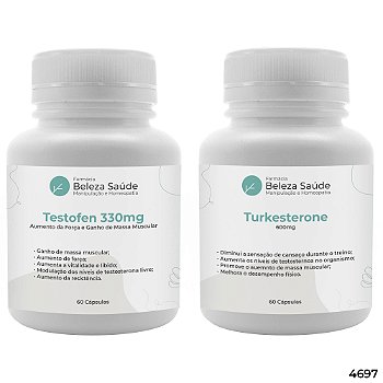 Testofen 330mg 60 Cápsulas + Turkesterone 600mg 60 Cápsulas : 2 Suplementos para Bombar