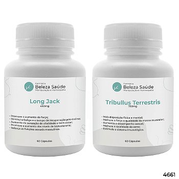 Long Jack 450mg 60 Cápsulas + Tribullus Terrestris 750mg 60 Cápsulas : 2 Suplementos para Aumento da Potência