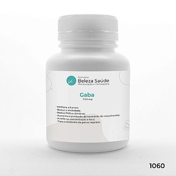 Gaba 750mg - Ansiedade, Stress, Depressão