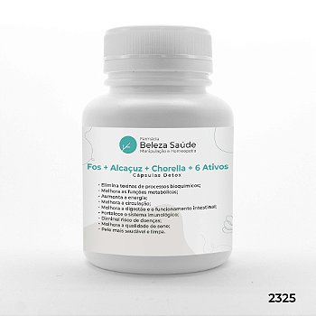 Fos + Alcaçuz + Chorella + 6 Ativos - Cápsulas Detox