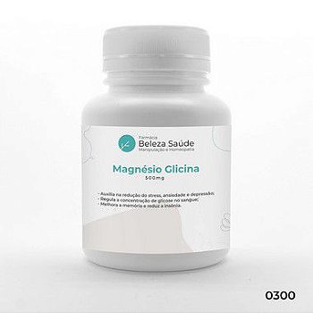 Magnésio Glicina 500mg Menos Fadiga