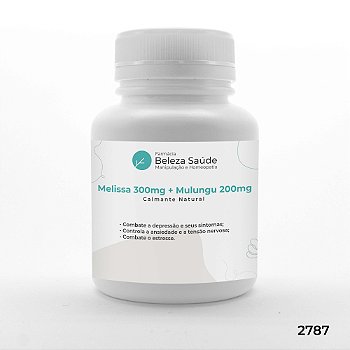Melissa 300mg + Mulungu 200mg - Calmante Natural