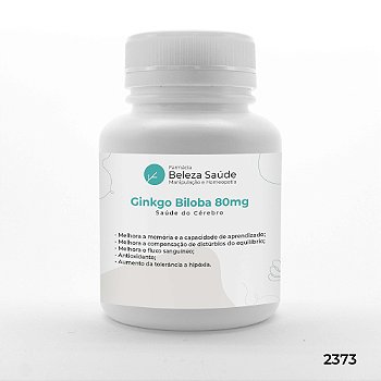 Ginkgo Biloba 80mg Saúde do Cérebro