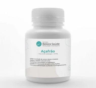 Açafrão + Garcínia Cambogia + 5 Htp : Modulador de Peso Inibidor de Doces e Massas