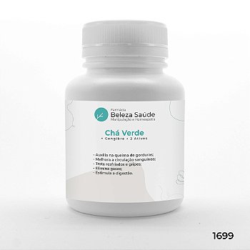 Chá Verde + Gengibre + 2 Ativos - Pré Treino