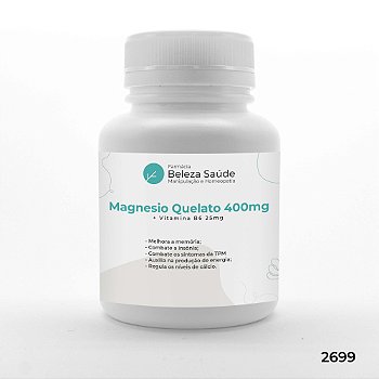 Magnesio Quelato 400mg + Vitamina B6 25mg