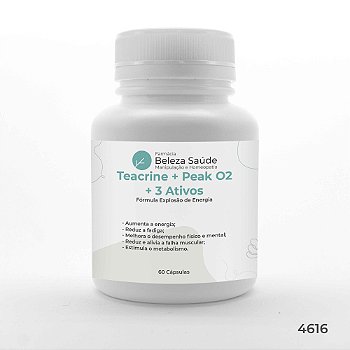 Teacrine + Peak O2 + 3 Ativos - Fórmula Explosão de Energia