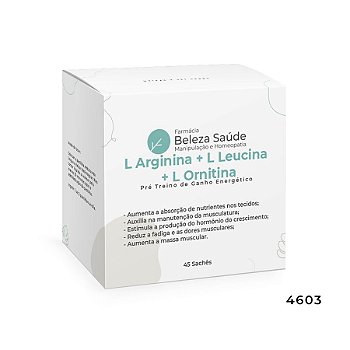 L Arginina 1 grama + L Leucina 1 grama + L Ornitina 1 grama : Pré Treino de Ganho Energético