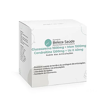 Glucosamina 1500 + Condroitina 1200 + Msm 1000 + Uc II 40mg