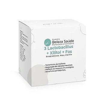 3 Lactobacillus + Xilitol + Fos - Probióticos Mau Hálito