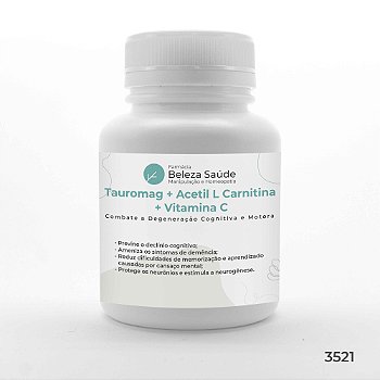 Tauromag 1400mg + Acetil L Carnitina 100mg + Vitamina C 80mg : Combate a Degeneração Cognitiva e Motora