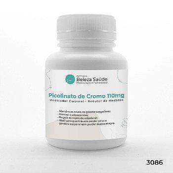 Picolinato de Cromo 110mcg : Modulador Corporal Redutor de Medidas