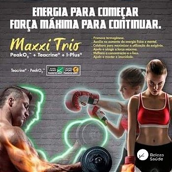 Teacrine + Peak O2+ I-plus : Maxxi Trio Pré-Treino - Resistência, Força, Energia