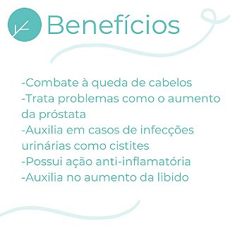 Saw Palmetto + Urtiga Dióica + Pygeum Africanum + Zinco + Semente Abobora + Licopeno + Vitamina E : Especial para Saúde da Próstata - 120 cápsulas