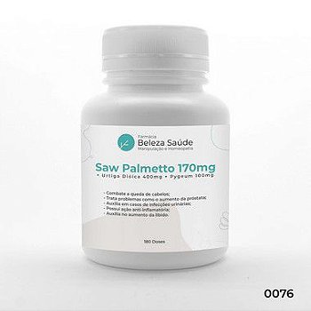 Saw Palmetto 170mg + Urtiga Dióica 400mg + Pygeum 100mg - 120 Doses