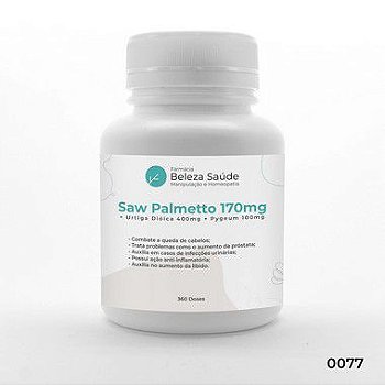 Saw Palmetto 170mg + Urtiga Dióica 400mg + Pygeum 100mg - 360 Doses