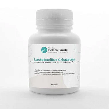Lactobacillus Crispatus + Lactobacillus Acidophilus + Lactobacillus Reuteri : Probióticos para Saúde Vaginal - 90 doses