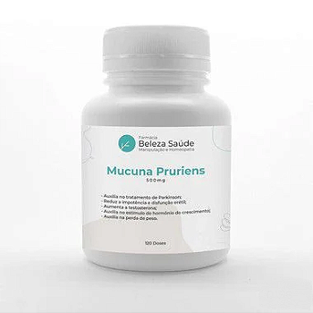 Mucuna Pruriens 500mg - Estimulante - 120 doses