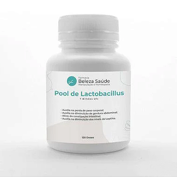 Pool de Lactobacillus 7 Bilhões UFC - Probiótico para Saúde Digestiva Total - 120 doses
