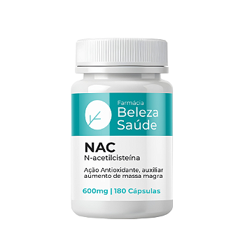 NAC (N Acetil L Cisteína) 600mg 180 Cápsulas