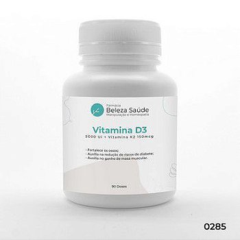 Vitamina D3 5000 Ui + Vitamina K2 150mcg - 90 doses