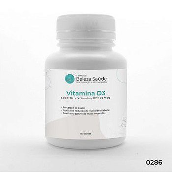 Vitamina D3 5000 Ui + Vitamina K2 150mcg - 180 doses