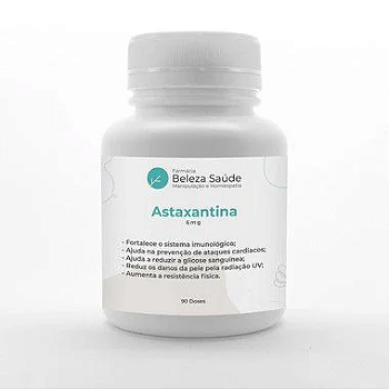 Astaxantina 6mg - Saúde Mental e Física - 90 doses