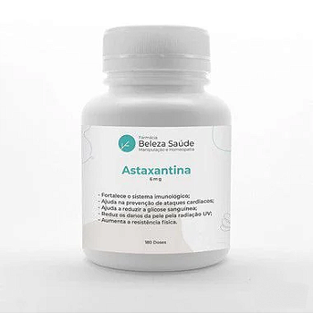 Astaxantina 6mg - Saúde Mental e Física - 180 doses