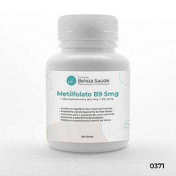 Metilfolato B9 5mg + Metilcobalamina B12 1mg + B6 15mg  - 120 doses