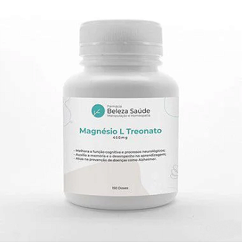 Magnésio L Treonato 450mg - 150 doses