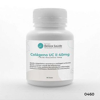 Colágeno Uc II 40mg + Ácido Hialurônico 10mg - 90 doses
