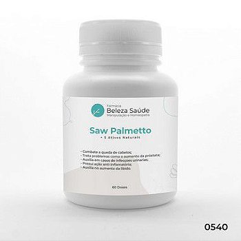 Saw Palmetto + 5 Ativos Naturais - Próstata Inchada - 60 doses