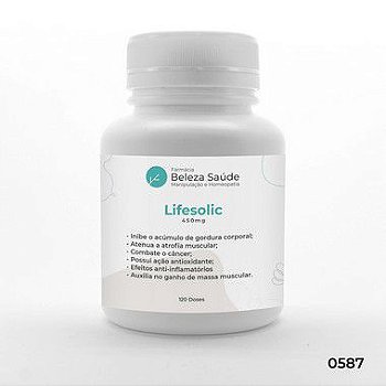 Lifesolic 450mg ( Ácido Ursólico ) Ganho de Massa Muscular - 120 doses