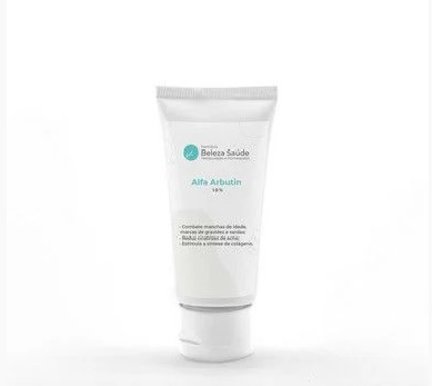 Alfa Arbutin 10% - Creme Clareador para Manchas de Idade - 50g