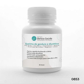 Chá Verde + Goji Berry + Faseolamina + Biotina + Picolinato De Cromo + Magnésio + Zinco : Composto Natural Queimador de Gordura e Diurético - 90 doses