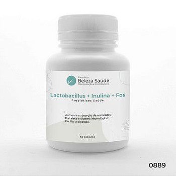 Pool Lactobacillus + Inulina + Fos - Probióticos Saúde - 60 doses