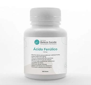 Ácido Ferúlico 50mg - Saúde para Pele e Corpo - 150 doses