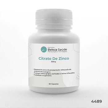 Citrato De Zinco 30mg : 60 Cápsulas