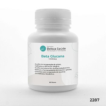 Beta Glucana 1000mg : Fortalecimento Imunidade 60 Cápsulas