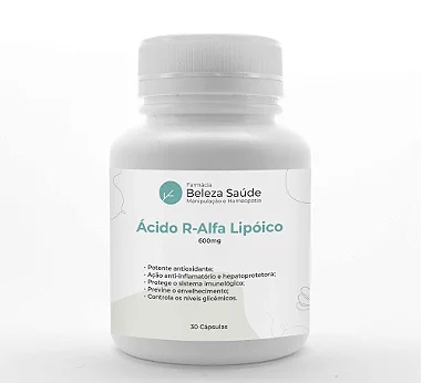 Ácido R Alfa Lipóico 600mg : Antioxidante Universal 30 Caps