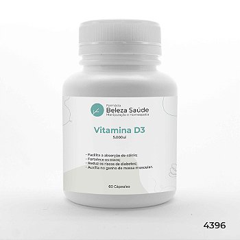 Vitamina D3 5.000ui : 60 Cápsulas