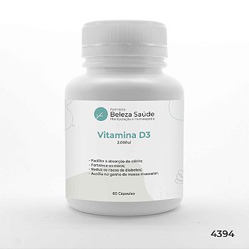 Vitamina D3 2.000ui : 60 Cápsulas