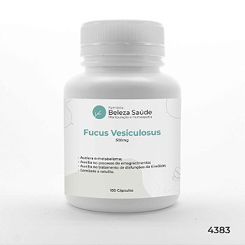 Fucus Vesiculosus 500mg : ( Alga Parda ) 180 Cápsulas