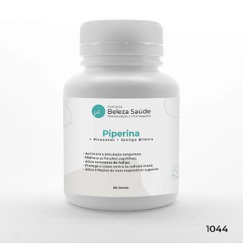Piperina + Piracetan + Ginkgo Biloba - Saúde Mental do Corpo - 60 doses