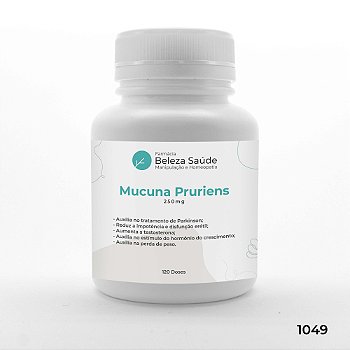 Mucuna Pruriens 250mg - Melhor desempenho nos treinos - 240 doses