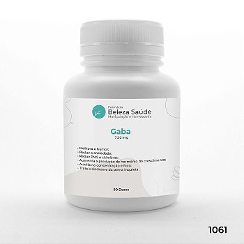 Gaba 750mg - Ansiedade, Stress, Depressão - 90 doses