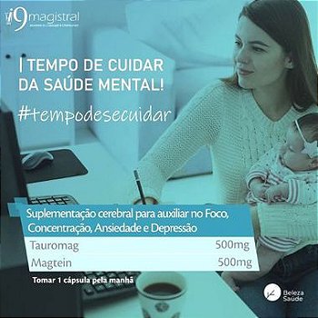 Magtein 500mg + Tauromag 500mg : Fórmula Forte para Saúde Cerebral - 90 doses